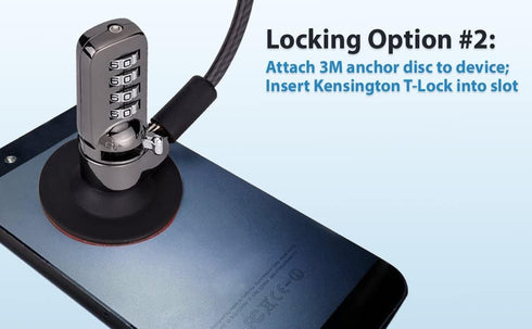 ChargeTech Anti-Theft Combination Cable Lock for Securing Laptops, Computers, Tablets and Other Devices...