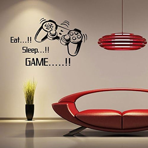 Home Find Game Wall Decals Eat Sleep Game Quote Wall Stickers Gamers World for Net Bar Living Rooms Bedroom Removable Kids and Boys Rooms Decorati...