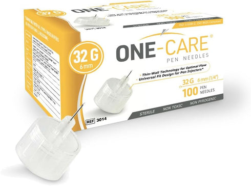 ONE-CARE Pen Tips 32G x 1/5’’ (6mm), Universal Fit, 100/bx...