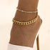 MIFYNN Tennis Anklets for Women, Layered Cuban Link Chain Gold Silver Anklets Shiny Rhinestone Anklet Bracelets Adjustable Fashion Jewelry...