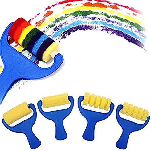Painting Foam Brush Roller Sponge for Kid Mini Paint Brushes DIY Art Craft Painting Tool Set...