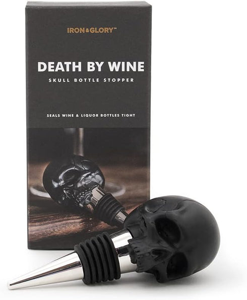 Iron & Glory | Decorative Skull Wine Stopper | Novelty Wine Bottle Stopper | Skull Decor & Goth Accessories | Halloween Wine Stoppers | Gothic Win...