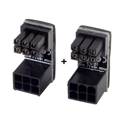 chenyang 2 Pack ATX 6Pin 180 Degree Angled Power Connector Adapter for GPU Graphics Card...