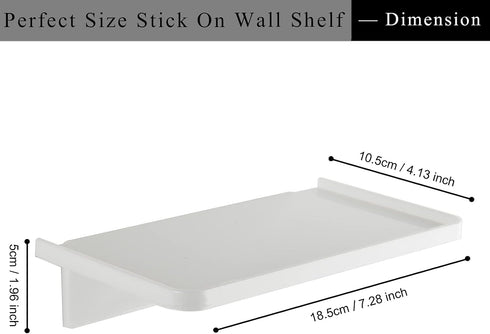 Acrylic Floating Wall Shelves - Small Stick-on Wall Mounted Phone Shelf Holder Wipes Rack Smart Speaker Shelf for Bathroom,Kitchen,Toilet,Bedroom,...