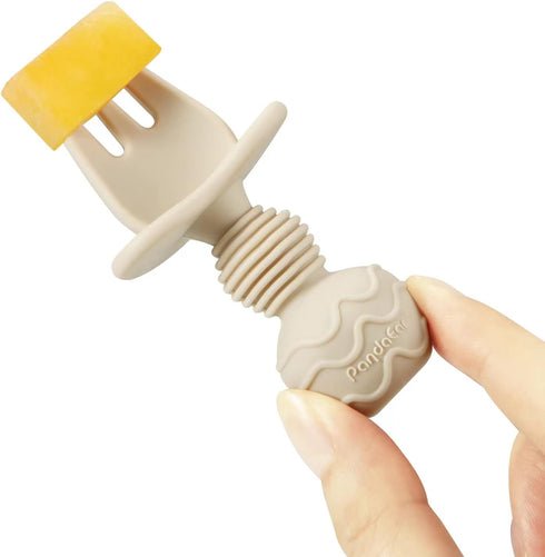 PandaEar 6 Pack Silicone Baby Spoons and Fork Feeding Set- Anti-Choke First Self Feeding Utensils for Baby Led Weaning Ages 3 Months...