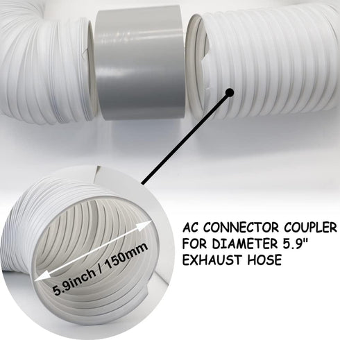 Air Conditioner Hose Extention Coupler 5.9 Inches, Support Clockwise & Counter-Clockwise Thread AC Hose, Suit for AC Hose Coupling Extension...