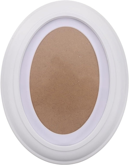 Garneck Oval Wood Picture Frame Wall Hanging Decoration 7 Inch - Send Seamless Nail and S Nail (White)...