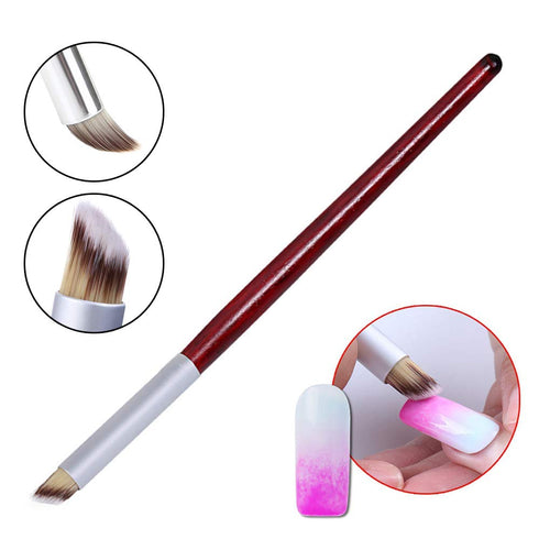 WOKOTO 3Pcs Ombre Nail Art Brush Set Wooden Gel Builder Brush Double Head Nail Gradient Shading Pen With 4 Replaceable Sponge Heads Manicure Tools...
