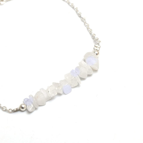 Gempires Natural Moonstone Bar Bracelet, New Beginning Gemstone, June Birthstone Jewelry, Perfect Gift, Adjustable 7 to 8-inch Chain (Moonstone)...