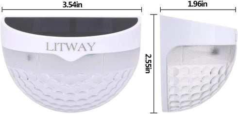 KBP Solar Fence Lights Outdoor Decorative Garden Lights Waterproof Wall Lights for Patio, Yard, Stairway (White)...