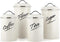 Hillbond Canister Sets Ivory Food Storage Canisters Containers: Carbon Steel with Powder Coated Decorative Storage Jars Set of 4 (Ivory)...