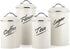 Hillbond Canister Sets Ivory Food Storage Canisters Containers: Carbon Steel with Powder Coated Decorative Storage Jars Set of 4 (Ivory)...