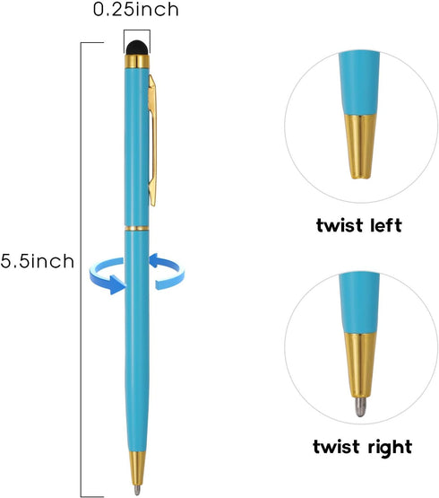 15 Pack Stylus Pens for Touch Screens Stylus Pen Compatible with Phone Tablets Kindle and Black Ink Ballpoint Pens-2 in 1 stylists pens for touch ...