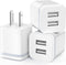 USB Wall Charger, LUOATIP 3-Pack 2.1A/5V Dual Port USB Cube Power Adapter Charger Plug Block Charging Box Brick for iPhone 13 12 11 Pro Max SE XS ...