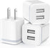 USB Wall Charger, LUOATIP 3-Pack 2.1A/5V Dual Port USB Cube Power Adapter Charger Plug Block Charging Box Brick for iPhone 13 12 11 Pro Max SE XS ...