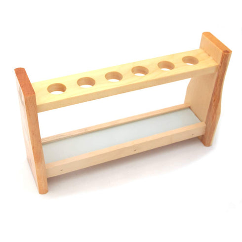 Chiloskit 0.7" (18mm) Holes Wood Wooden Test Tube Rack Holder Stand for API 10ml 25ml Test Tubes Lab Tube Racks Pen Holder (10ml 6Slots)...