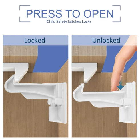 10 Pack Child Cabinet Locks, Baby Proofing Safety Locks for Cabinets, Drawers, Appliances, Easy Installation, No Drilling Required, Ideal for Todd...