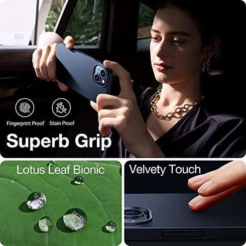 TORRAS Slim Fit for iPhone 13 Case, Ultra Thin Lightweight Grip Fingerprint-Proof Hard PC Cover for iPhone 13 Phone Case 6.1 inch(2021), Black...