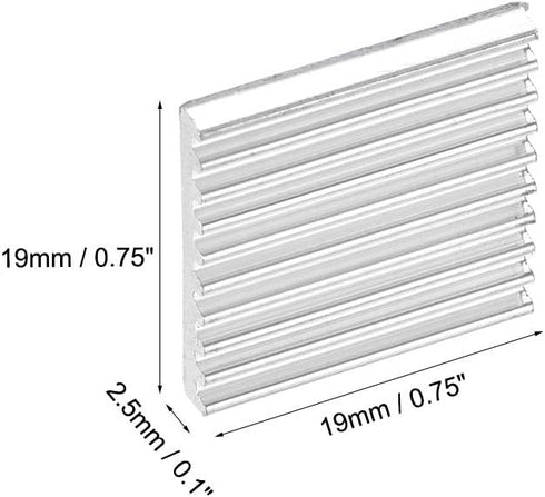 uxcell 2.5x19x19mm Silver Tone Aluminum Heatsink Thermal Adhesive Pad Cooler for Cooling 3D Printers 4Pcs...