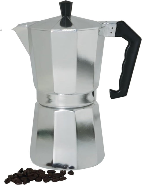 Authentic 6 Cup Demitasse Shot Aluminum Stovetop Espresso Maker by Home Basics | Safety Release Valve | Italian Style Moka Pot for Rich, Aromatic ...