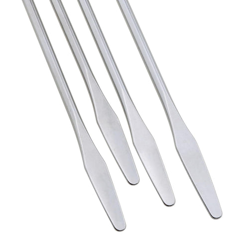 4PCS 150mm/5.9inch Laboratory Miniature Dual Head Spatula Semi Miniature Spatula Tapered Arrow Flat Head Silver Stainless Steel Miniature Dual Hea...