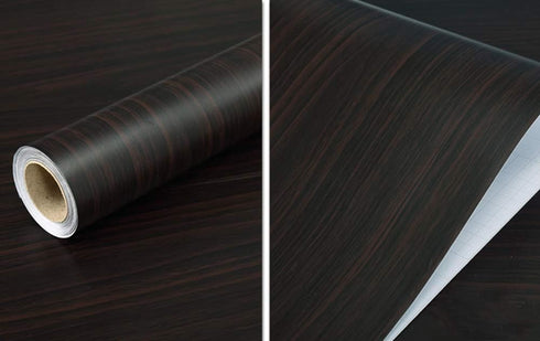 Teemall Black Brown Wood Grain Contact Paper Self Adhesive Shelf Liner Dresser Drawer Cabinet Sticker 15.6 by 79in ?Black Brown Maple Wood ?...