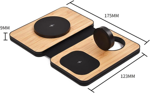 3-in-1 Charging Station for Apple Devices, 21W Mag Safe Wireless Charger, Foldable Travel Charger for iPhone 16-12 Series, AirPods, and iWatch Ser...