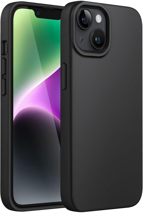 JETech Silicone Case for iPhone 14 6.1-Inch, Silky-Soft Touch Full-Body Protective Phone Case, Shockproof Cover with Microfiber Lining (Black)...