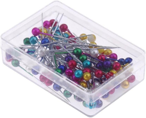 100Pcs Multicolour Round Pearl Straight Head Pins Stainless Steel Sewing Pins Clever Fashion Pins and Pincushions Sewing Notions and Supplies (1.5...