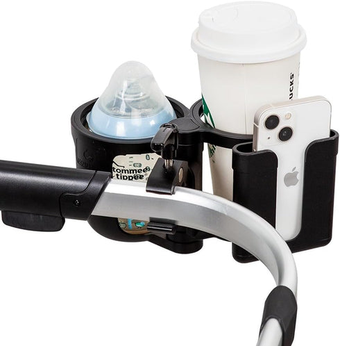 Universal Cup Holder New Clips Holder Conversion 2 Cups Stroller Cup Holder Large Caliber Designed Cup Holder Milk Bottle Drink Cup Holder...