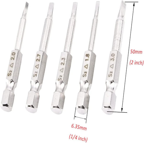 5 Pcs 50mm 1/4 Hex Shank Magnetic Triangle Head Screwdriver Bit Set S2 Steel Screwdriver Bits Triangle Drill Bit...