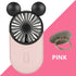 Cute Personal Mini Fan, Handheld & Portable USB Rechargeable Fan with Beautiful LED Light, 3 Adjustable Speeds, Portable Holder, for Indoor Or Out...