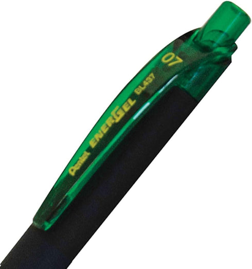 Pentel EnerGel Kuro Liquid Gel Pen, (0.7mm) Medium line, Green Ink, 12 Pack (BL437R1-D)...
