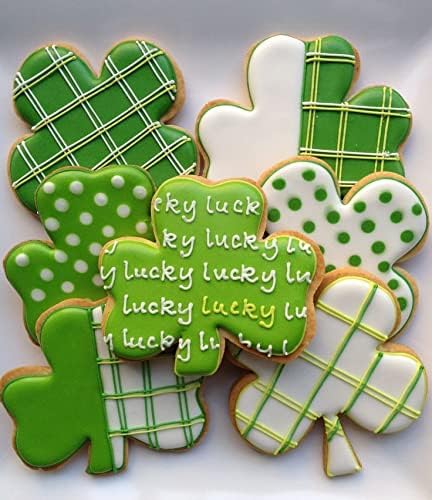 Clover Cookie Cutter Set, 4-Piece St. Patrick's Day Shamrock Cookie Cutter Set, Metal Irish Holiday Party Supplies 4'', 3.2'', 1.85'', 1.3'', Stai...