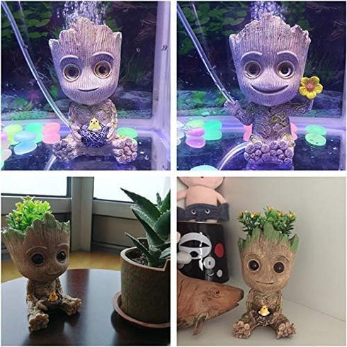 Aquarium Groot Air Bubbler Decorations - Oxygen Pump Resin Crafts for Aquarium Fish Tank Decorations,with Air Bubbler Stone for Aquarium...