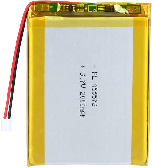 3.7V 2000mAh 455572 Lithium Polymer Ion Battery Rechargeable Lipo Battery with PH 2.0mm Pitch Connector...