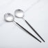 Salad Servers,Spoon and Fork Set 11.41 inch,18/10 Stainless Steel Salad Serving Titanium Plating (black silver)...