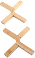 2PCS Trivet for Hot Pots and Pans Cooling Rack Non-Slip Pan Stand Cross Holder Bamboo Placemat Table Plate Foldable Pad Bowl Holder...
