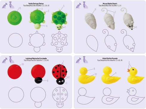 Icing Piping Nozzles Practice Drawings, Cake Pastry Beginner Practice Paper Fondant Decorating Including 23 Popular Patterns Gifts for Women...