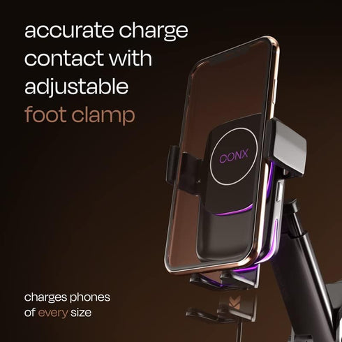 Car Phone Holder Wireless Charger, 5W to 15W - 4X Fast Charging, 2in1 Wireless Car Charger for Dashboard & Air Vent - Car Phone Charger Adjustable...