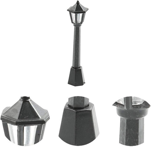 SEWACC 3pcs Mini Street Light Models Miniature Street Lamp Models Decorative Pathway Lantern Post for Miniature Doll House Micro Landscape Lamppos...