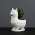Lependor Cute Alpaca Succulent Planter Pot with Drainage Tray, White Ceramic Cactus/Flower Container, Animal Llama Bonsai Holder for Indoor Plants...