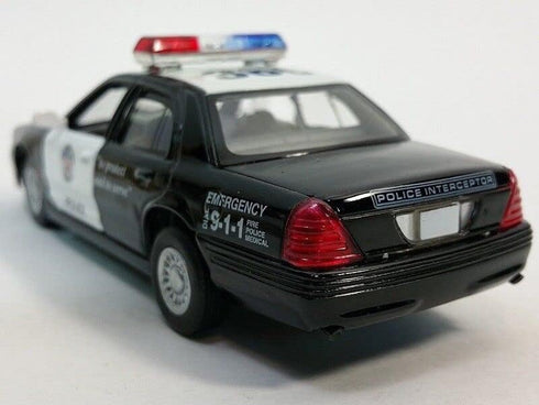 KiNSMART Ford Crown Victoria 5" 1:42 Scale Police Interceptor Car w/Pullback Action...