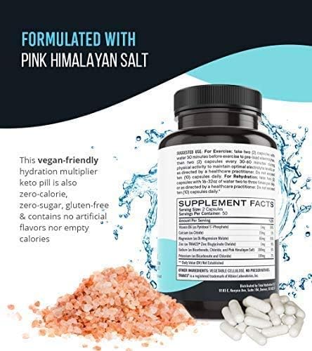 Electrolyte Capsules, Low Carb Natural Replacement Rehydration Salts with Magnesium, Zinc, Calcium, & Sodium (100ct)...