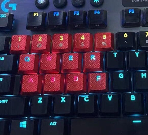 for Logitech G915TKL G913 Mechanical Keyboard UltraThin RGB Backlit NonSlip Computer Sports keycap G915 G815 G813 Texture Game 13 keycaps, red...