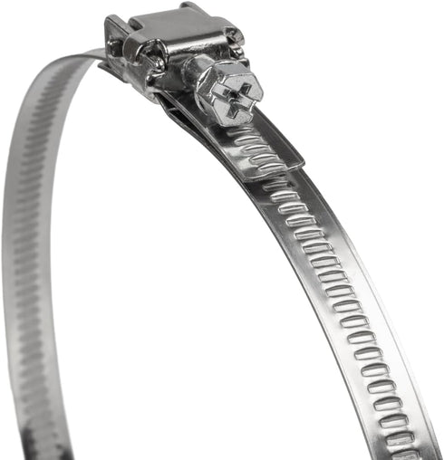 5" Inch Ducting Clamp - 10 Pieces of Adjustable Stainless Steel Duct Hose Clamps with Worm Gear - Wide Diameter Range Fastener for Flexible Ductin...