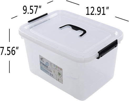 4-Pack 10.5 Quart Clear Latch Storage Box with Lid, Plastic Storage Latch Bin...