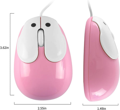 Cute Wired Mouse, Small Rabbit Shape USB Wired Mouse 1600 DPI Optical Mice Computer Mouse, Portable Corded Mice for Travel, Office, Home, Laptop, ...
