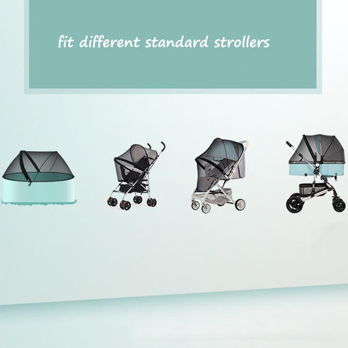 2 in 1 Net Baby Stroller Sun Shades with Zipper Window, Universal Mesh Travel Breathable See Through Outdoor Walking Beach Parasol Windproof Prote...