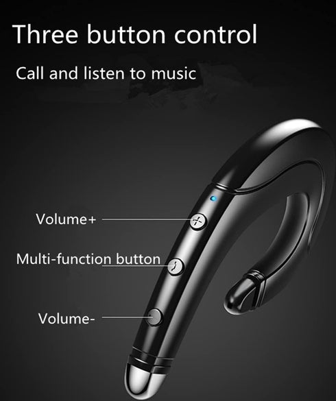 Wireless Bluetooth Headphone, Painless Wearing Headset with Mic for Cell Phone, Non Ear Plug Non Bone Conduction Ear Hook Earbuds, Lightweight, Wa...